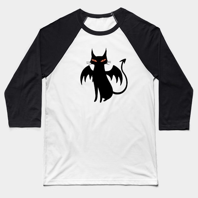 The spirits of the night: dark winged cat Baseball T-Shirt by runcatrun